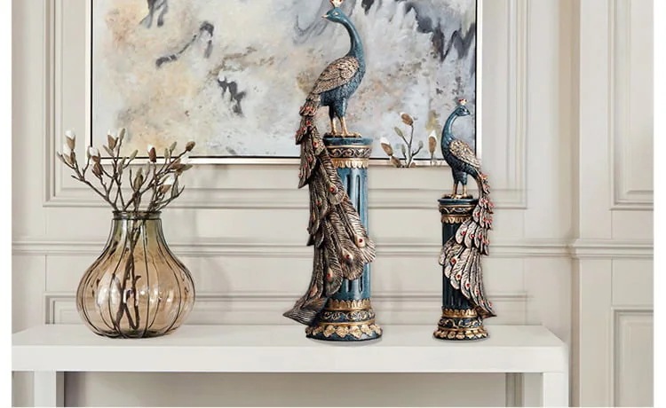 マクジャクの置物バーキャビネットワインラック玄関の装飾品 マクジャクの置物バーキャビネットワインラック玄関の装飾品