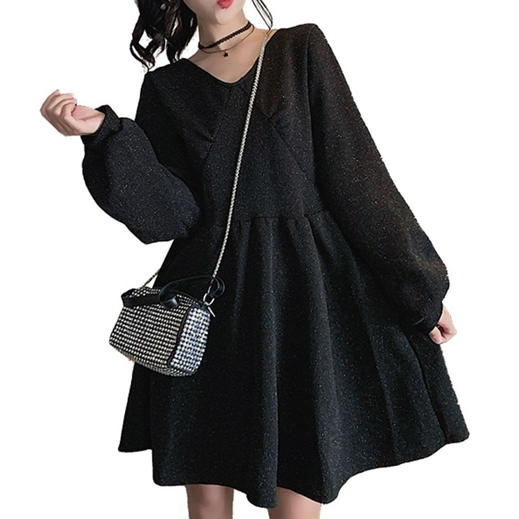 ラメワンピース ワンピース ミニ ミニ丈 膝上 長袖 Vネック フレア Aライン かわいい ラメワンピース ワンピース ミニ ミニ丈 膝上 長袖 Vネック フレア Aライン かわいい