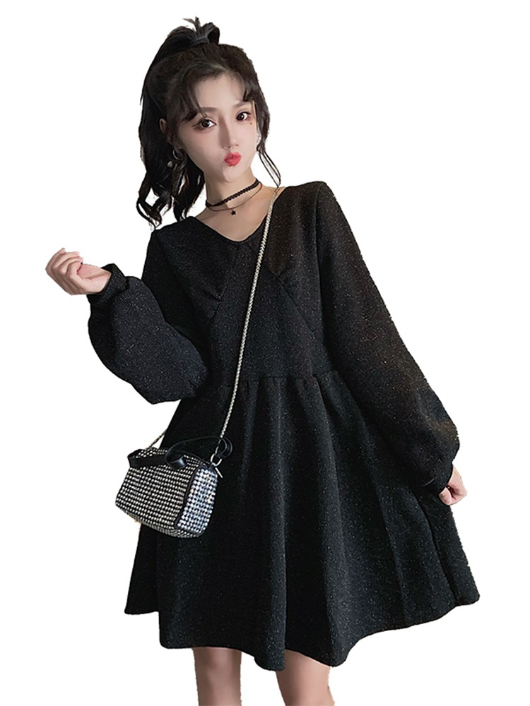 ラメワンピース ワンピース ミニ ミニ丈 膝上 長袖 Vネック フレア Aライン かわいい ラメワンピース ワンピース ミニ ミニ丈 膝上 長袖 Vネック フレア Aライン かわいい