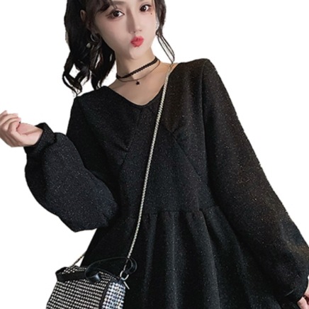 ラメワンピース ワンピース ミニ ミニ丈 膝上 長袖 Vネック フレア Aライン かわいい ラメワンピース ワンピース ミニ ミニ丈 膝上 長袖 Vネック フレア Aライン かわいい