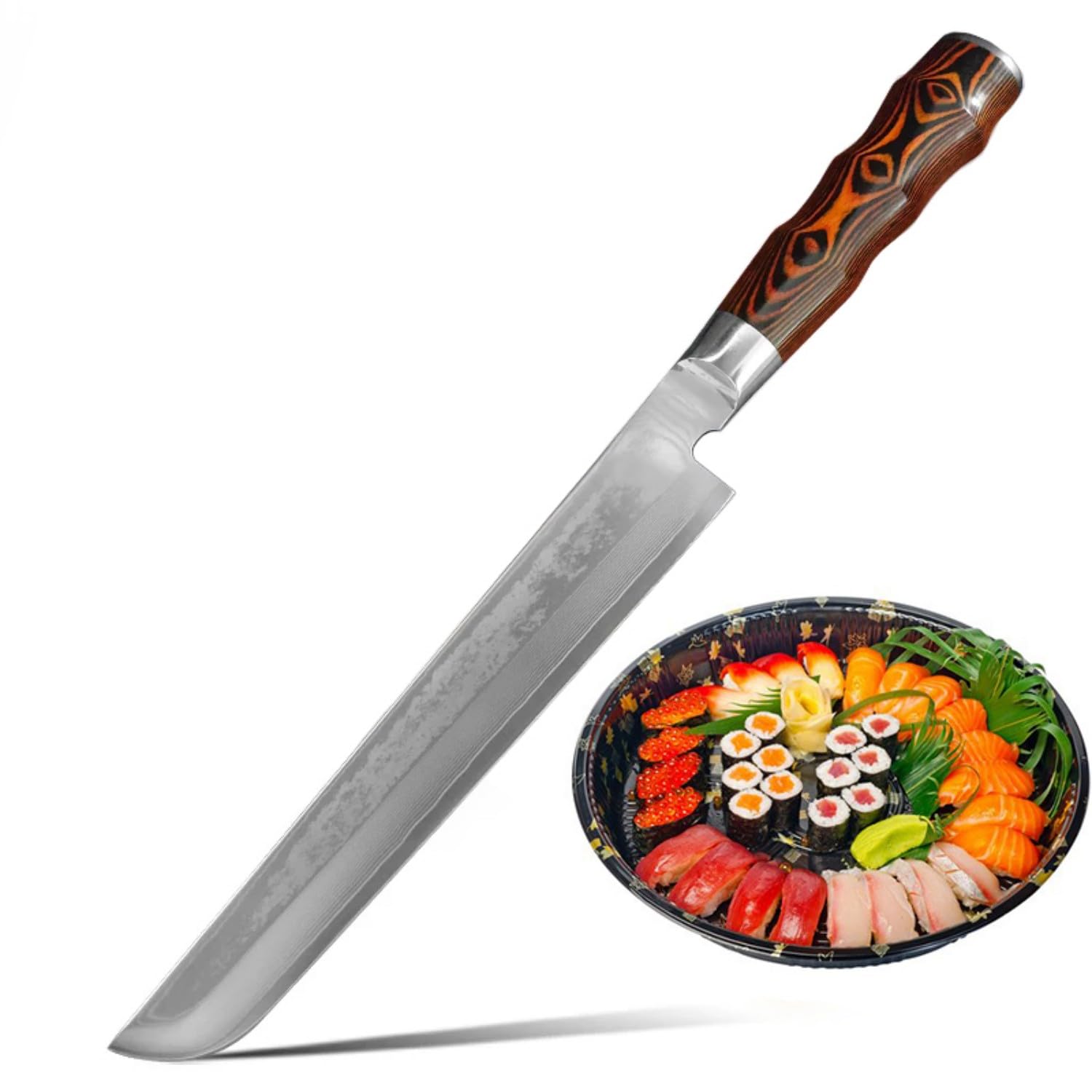 先丸柳刃包丁 210mm 先丸包丁 刺身包丁 67層ダマスカス V金10号 鋼 左利き 右利き 両刃 鍛造 口金付竹目木柄 切り身を捌く 魚 肉 刺身や魚介類の薄切りや巻き寿司切りなどに 先丸柳刃包丁 210mm 先丸包丁 刺身包丁 67層ダマスカス V金10号 鋼 左利き 右利き 両刃 鍛造 口金付竹目木柄 切り身を捌く 魚 肉 刺身や魚介類の薄切りや巻き寿司切りなどに