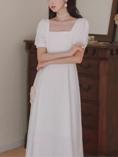 レディース ドレス パーティードレス ウェディング パーティー 結婚式 二次会 披露宴 ミモレ 半袖 パフスリーブ スクエアネック スリム 細身 Aライン ファスナー ハイウエスト きれいめ シンプル レディース ドレス パーティードレス ウェディング パーティー 結婚式 二次会 披露宴 ミモレ 半袖 パフスリーブ スクエアネック スリム 細身 Aライン ファスナー ハイウエスト きれいめ シンプル