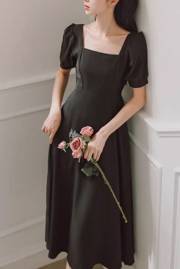 レディース ドレス パーティードレス ウェディング パーティー 結婚式 二次会 披露宴 ミモレ 半袖 パフスリーブ スクエアネック スリム 細身 Aライン ファスナー ハイウエスト きれいめ シンプル レディース ドレス パーティードレス ウェディング パーティー 結婚式 二次会 披露宴 ミモレ 半袖 パフスリーブ スクエアネック スリム 細身 Aライン ファスナー ハイウエスト きれいめ シンプル