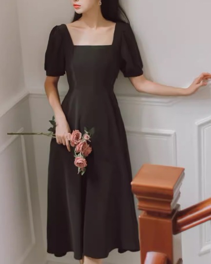 レディース ドレス パーティードレス ウェディング パーティー 結婚式 二次会 披露宴 ミモレ 半袖 パフスリーブ スクエアネック スリム 細身 Aライン ファスナー ハイウエスト きれいめ シンプル レディース ドレス パーティードレス ウェディング パーティー 結婚式 二次会 披露宴 ミモレ 半袖 パフスリーブ スクエアネック スリム 細身 Aライン ファスナー ハイウエスト きれいめ シンプル