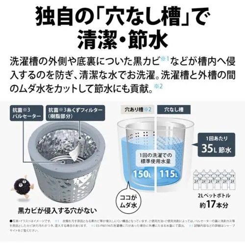 【無料長期保証】シャープ ES-PW11K-S 縦型洗濯乾燥機 (洗濯11.0kg・乾燥6.0kg) 【無料長期保証】シャープ ES-PW11K-S 縦型洗濯乾燥機 (洗濯11.0kg・乾燥6.0kg)