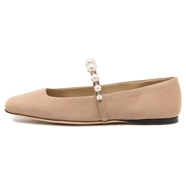 バレエシューズ フラットシューズ アデ フラット パール スクエアトゥ ピンク レディース JIMMY CHOO ADEFLAT SZR