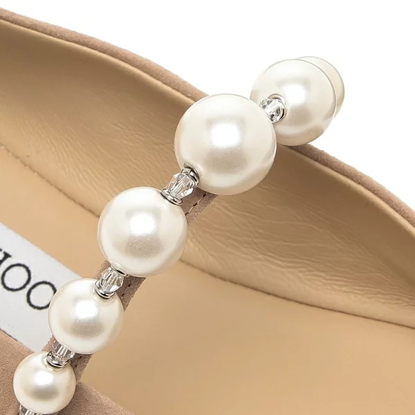 バレエシューズ フラットシューズ アデ フラット パール スクエアトゥ ピンク レディース JIMMY CHOO ADEFLAT SZR