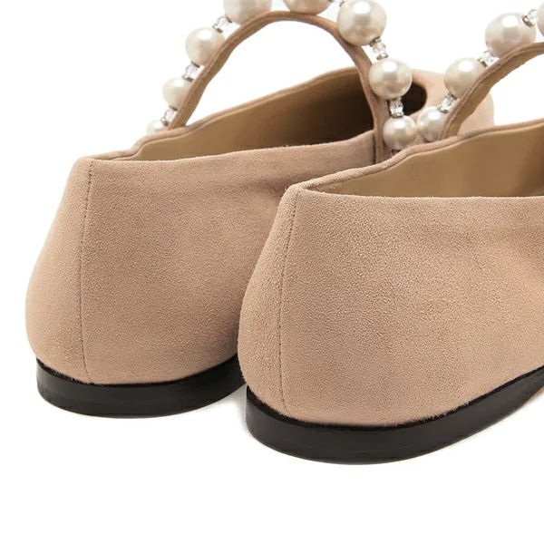 バレエシューズ フラットシューズ アデ フラット パール スクエアトゥ ピンク レディース JIMMY CHOO ADEFLAT SZR