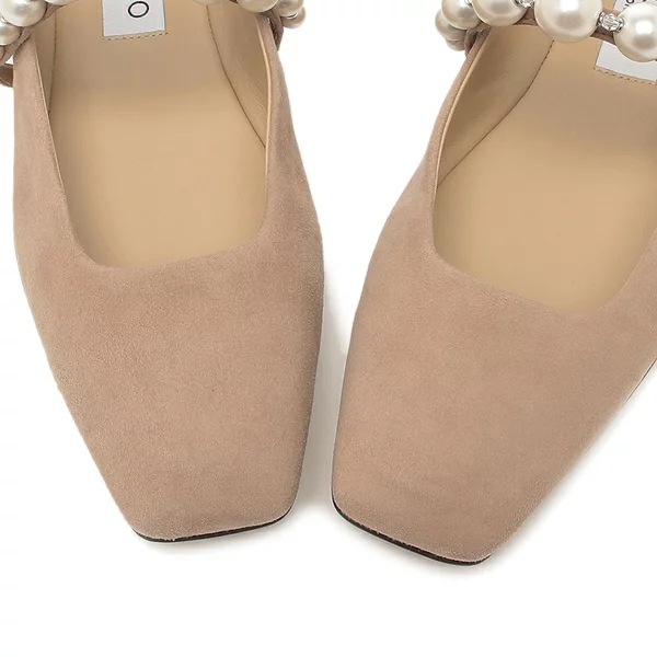 バレエシューズ フラットシューズ アデ フラット パール スクエアトゥ ピンク レディース JIMMY CHOO ADEFLAT SZR