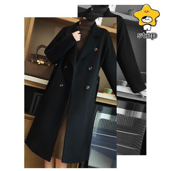 両面カシミヤコート ダブルコート 羊毛 ウール リバー レディース