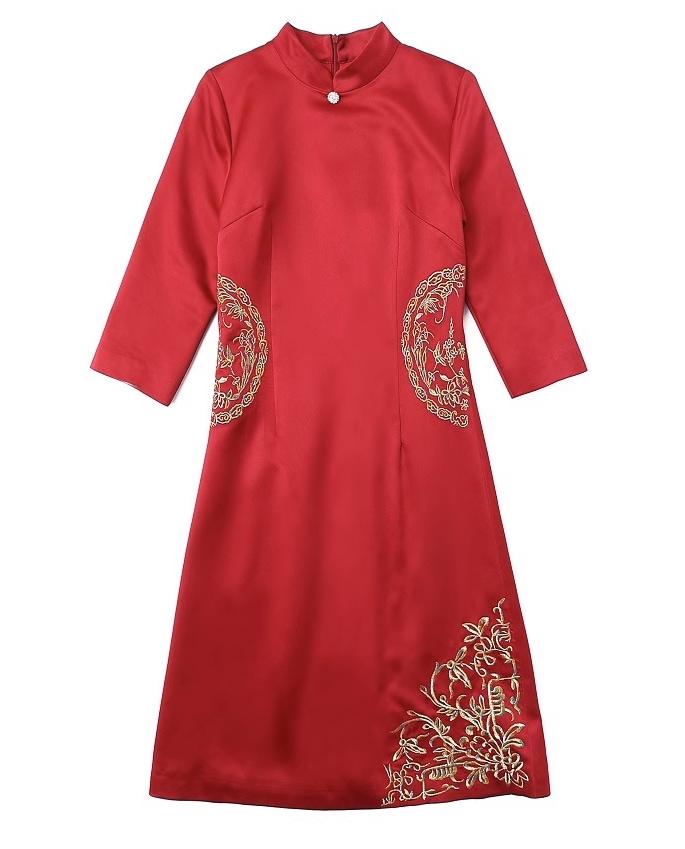 ドレス チャイナドレス パーティードレス 結婚式ドレス カラードレス 膝丈ドレス 舞台ドレス Aラインドレス 膝丈 ひざ丈 袖あり 7分袖 七分袖 襟なし スタンドカラー プリンセス 刺繍 ファスナー ドレス チャイナドレス パーティードレス 結婚式ドレス カラードレス 膝丈ドレス 舞台ドレス Aラインドレス 膝丈 ひざ丈 袖あり 7分袖 七分袖 襟なし スタンドカラー プリンセス 刺繍 ファスナー