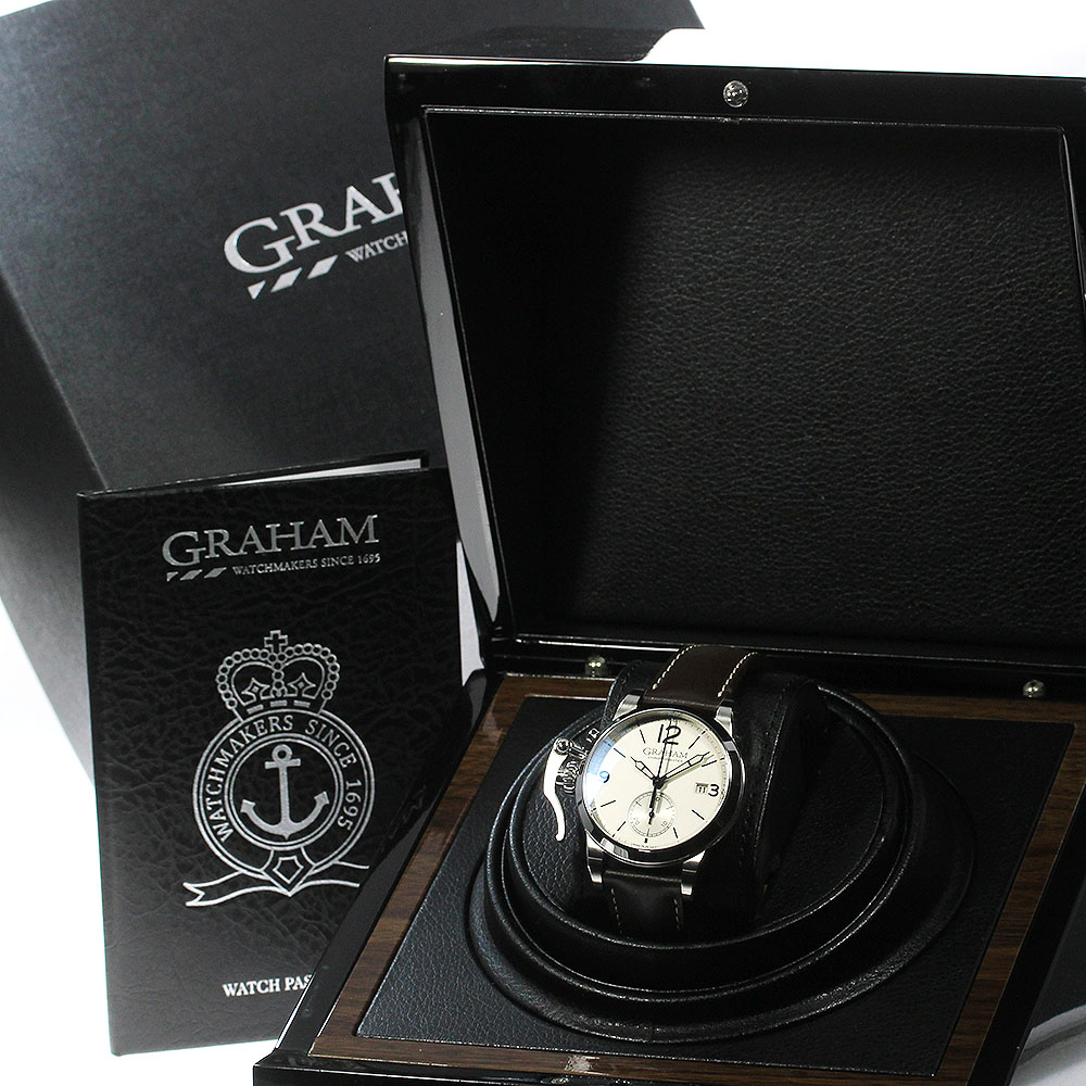 グラハム GRAHAM AN-2CXAS クロノファイター 1695 デイト 自動巻き メンズ 箱・保証書付き_825655【中古】