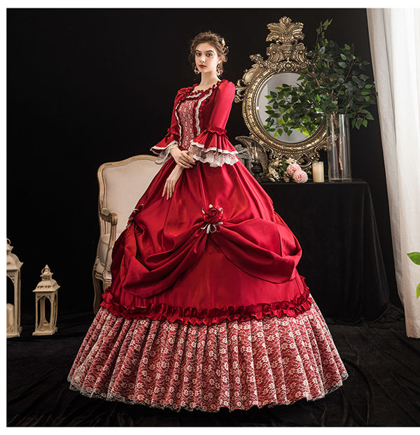 フリーサイズ花柄 中世 刺繍ドレス ワインレッド お姫様 プリンセスライン 舞台 中世 貴族 衣装 ロング 演出 豪華 公爵 大きい裾 フリーサイズ花柄 中世 刺繍ドレス ワインレッド お姫様 プリンセスライン 舞台 中世 貴族 衣装 ロング 演出 豪華 公爵 大きい裾