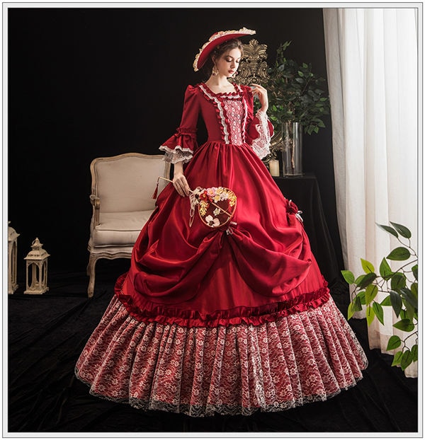 フリーサイズ花柄 中世 刺繍ドレス ワインレッド お姫様 プリンセスライン 舞台 中世 貴族 衣装 ロング 演出 豪華 公爵 大きい裾 フリーサイズ花柄 中世 刺繍ドレス ワインレッド お姫様 プリンセスライン 舞台 中世 貴族 衣装 ロング 演出 豪華 公爵 大きい裾