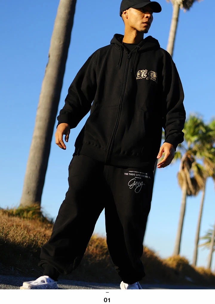 ACE FLAG 上下セット 長袖 ブランド メンズ 春秋冬用 黒 大きいサイズ エースフラッグ セットアップ パーカー フーディ 裏パイル スウェットパンツ ACE