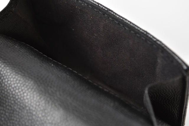 シャネル コインケース/ミニ財布 CHANEL コンパクトウォレット/A84401/3つ折り財布 キャビアスキン クラシック A84401 ブラック