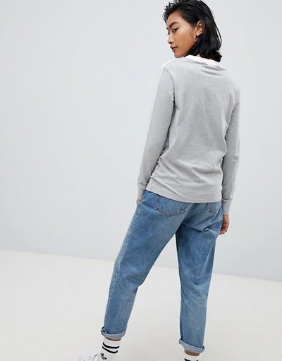 アディダスアディダス レディース Tシャツ トップス adidas Originals Three Stripe Long Sleeve T-Shirt In Gray アディダスアディダス レディース Tシャツ トップス adidas Originals Three Stripe Long Sleeve T-Shirt In Gray