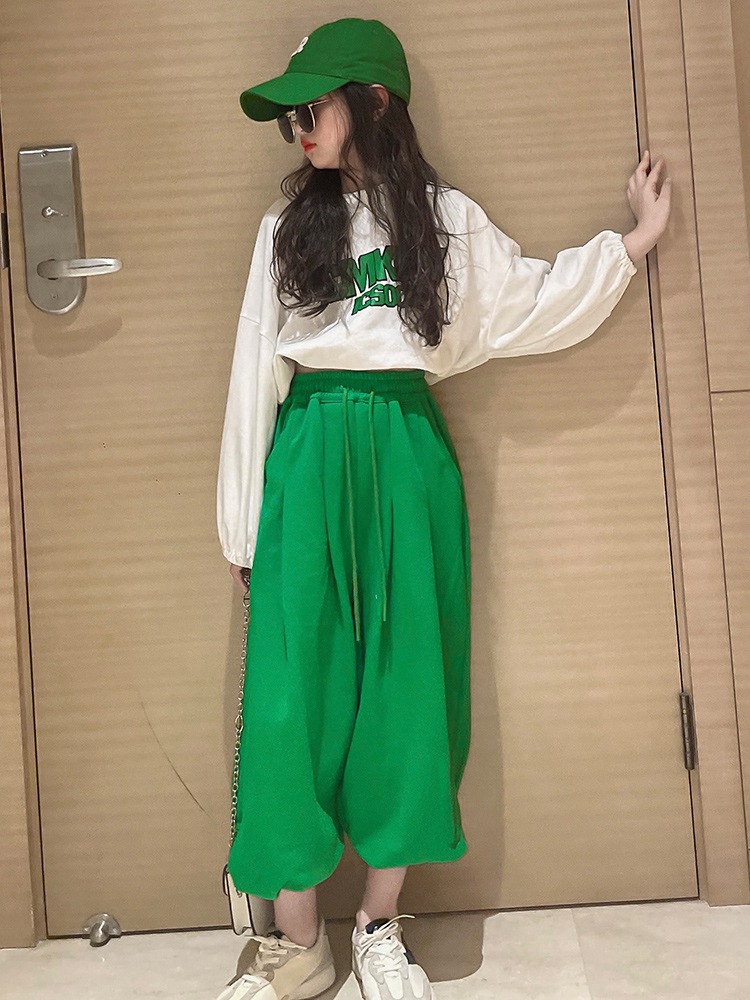 キッズ ダンス衣装 ヒップホップ HIPHOP ベスト パンツ ズボン へそ出し トップス ジーンズ 子供 男の子 女の子 ステージ衣装 練習着3