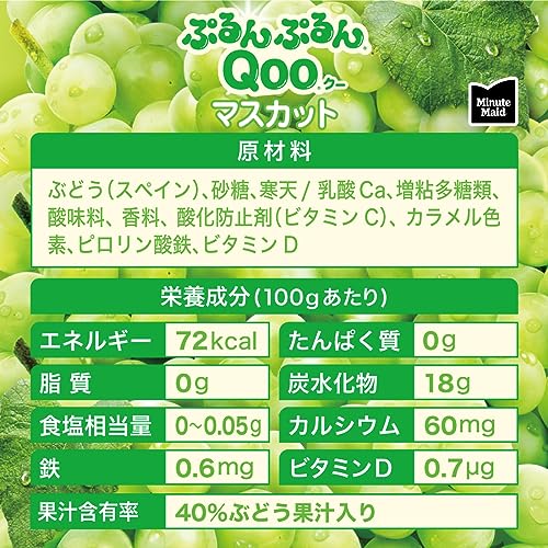 ミニッツメイド ミニッツ メイド Qoo ぷるんぷるんQoo マスカット 125gパウチ30袋 ミニッツメイド ミニッツ メイド Qoo ぷるんぷるんQoo マスカット 125gパウチ30袋