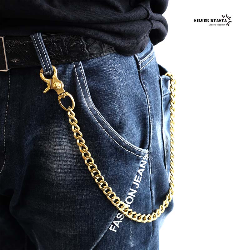 唐草クリップウォレットチェーン ゴールド [wc031]