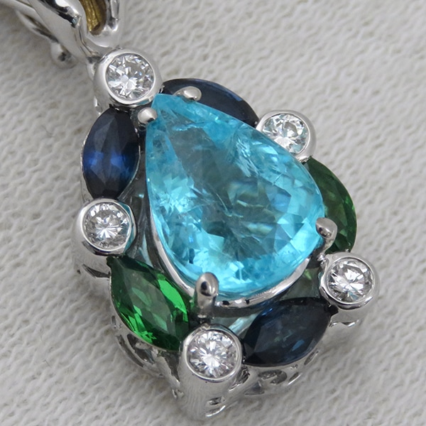K18ブラジル産パライバトルマリン0.588ct ペンダント（ネックレス）