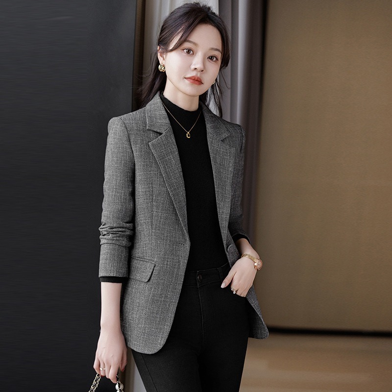 人気ブレザー 女性2024春と小さな韓国の気質と秋の百 スリムウエストスーツトップス