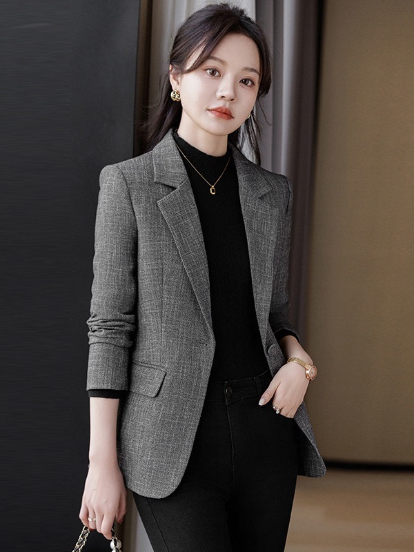人気ブレザー 女性2024春と小さな韓国の気質と秋の百 スリムウエストスーツトップス