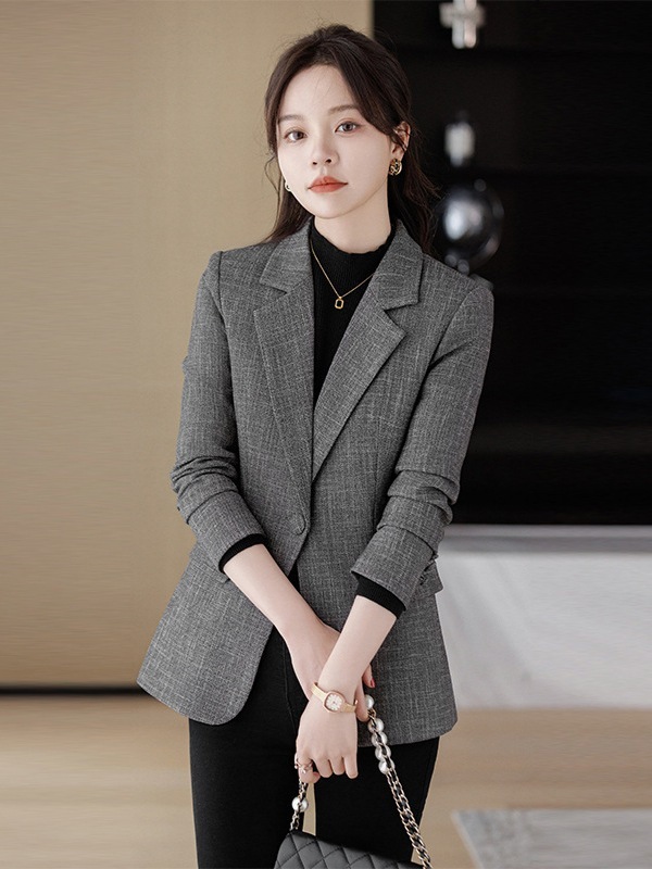 人気ブレザー 女性2024春と小さな韓国の気質と秋の百 スリムウエストスーツトップス