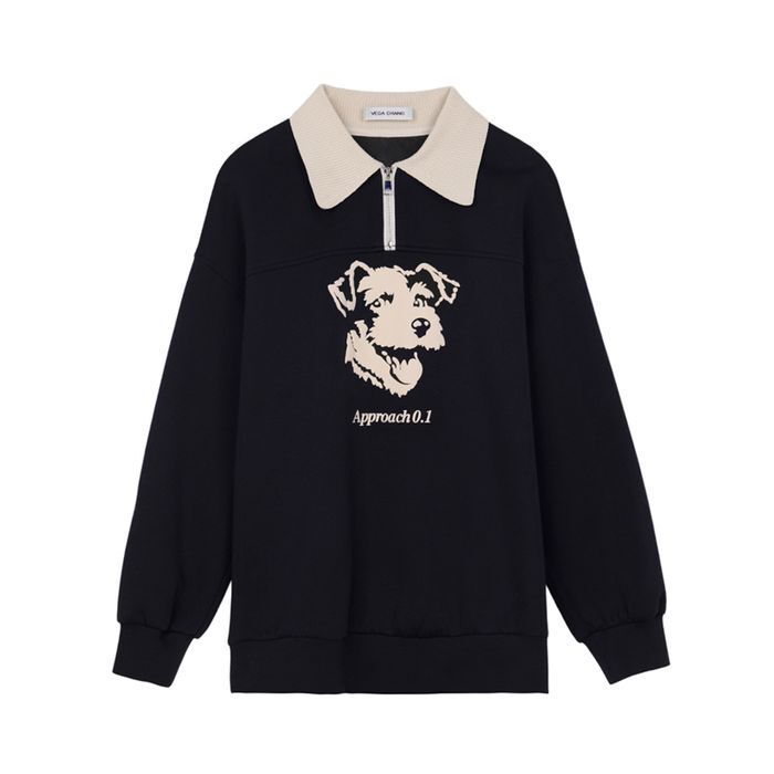 トップス プルオーバー 服 トレーナー ポロシャツ 袖あり 長袖 かわいい シンプル カジュアル おしゃれ お洒落 レトロ 大人可愛い 大人女子 こなれ感 ラフ ルーズ 主役級 フェミニン 秋 10代