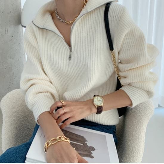 ジッパー付きセーター セーター レディース ニット セーター ニットセーター vネック 長袖ニット ジッパー付 リブニット 秋冬 トップス 黒 白 お洒落 可愛い シンプル 無地 ニットソー プルオー ジッパー付きセーター セーター レディース ニット セーター ニットセーター vネック 長袖ニット ジッパー付 リブニット 秋冬 トップス 黒 白 お洒落 可愛い シンプル 無地 ニットソー プルオー