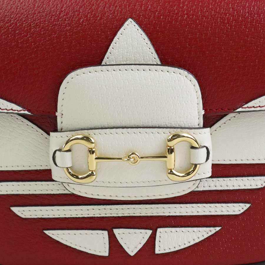 グッチ GUCCI 斜め掛けショルダーバッグ GUCCI x adidas レザー レッド/ホワイト ゴールド ユニセックス 658574 e59176a グッチ GUCCI 斜め掛けショルダーバッグ GUCCI x adidas レザー レッド/ホワイト ゴールド ユニセックス 658574 e59176a