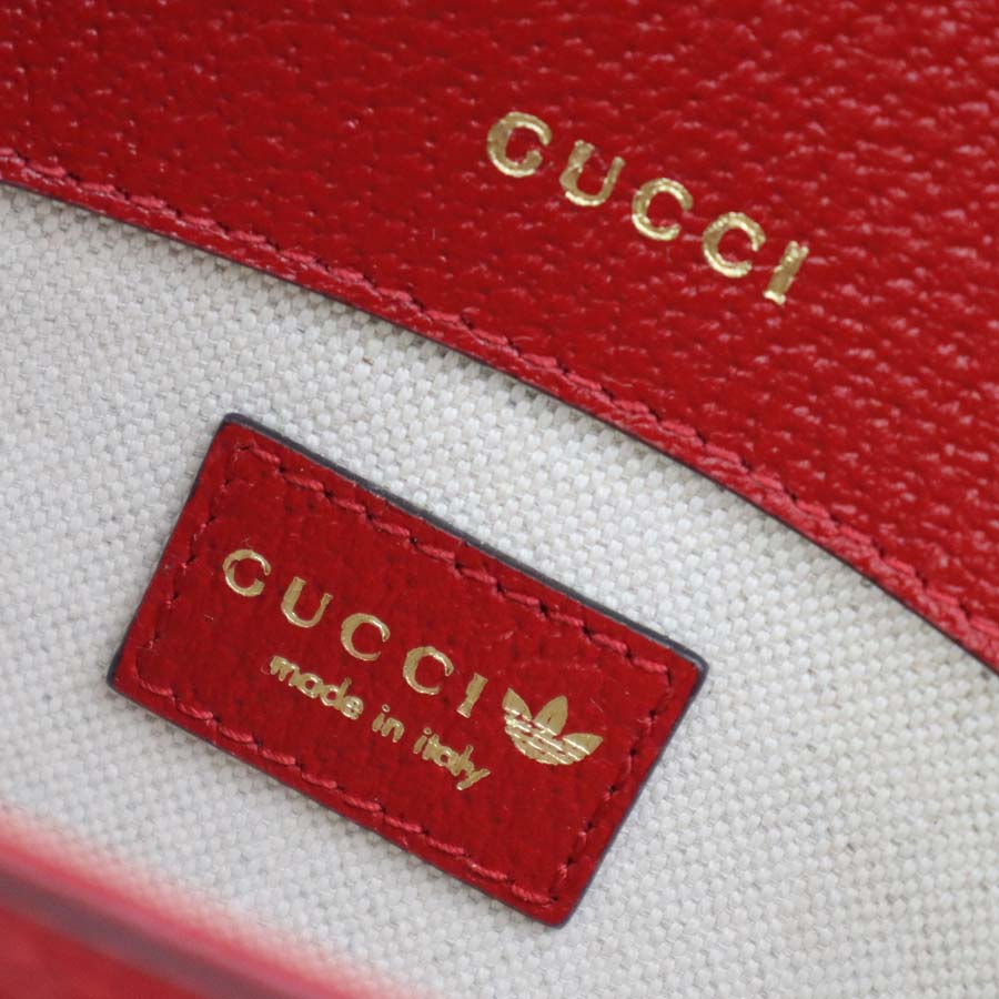 グッチ GUCCI 斜め掛けショルダーバッグ GUCCI x adidas レザー レッド/ホワイト ゴールド ユニセックス 658574 e59176a グッチ GUCCI 斜め掛けショルダーバッグ GUCCI x adidas レザー レッド/ホワイト ゴールド ユニセックス 658574 e59176a