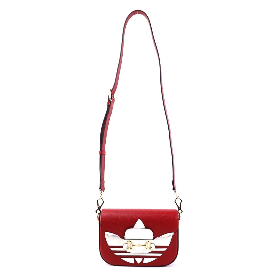 グッチ GUCCI 斜め掛けショルダーバッグ GUCCI x adidas レザー レッド/ホワイト ゴールド ユニセックス 658574 e59176a グッチ GUCCI 斜め掛けショルダーバッグ GUCCI x adidas レザー レッド/ホワイト ゴールド ユニセックス 658574 e59176a
