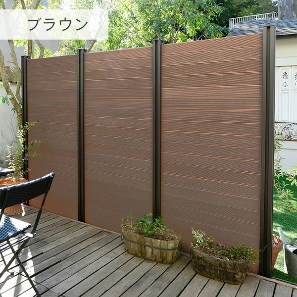 フェンス 目隠し 人工木 クローズ (幅90cm 高さ187cm) フェンス拡張セット アルミ支柱追加用 1本 KMFS-1871+WPC1X4-8BR*20 ブラウン/ナチュラル フェンス 目隠し 人工木 クローズ (幅90cm 高さ187cm) フェンス拡張セット アルミ支柱追加用 1本 KMFS-1871+WPC1X4-8BR*20 ブラウン/ナチュラル