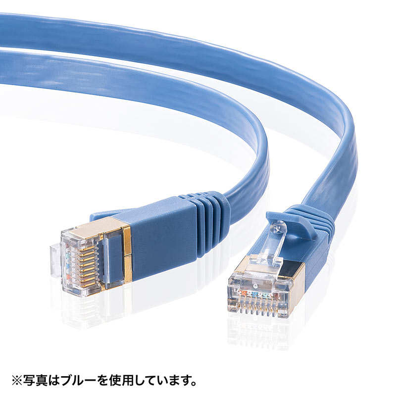 まとめ買い）カテゴリ7フラットLANケーブル 1m ブラック KB-FL7
