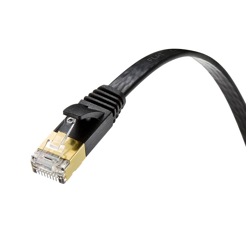 （まとめ買い）カテゴリ7フラットLANケーブル 1m ブラック KB-FL7-01BKN [x3]