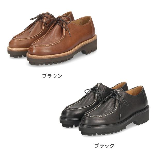 SAYA サヤ ラボキゴシ 靴 革靴 レディース 51058 日本製 厚底 本革 黒 ブラック ブラウン チロリアンシューズ タンクソール