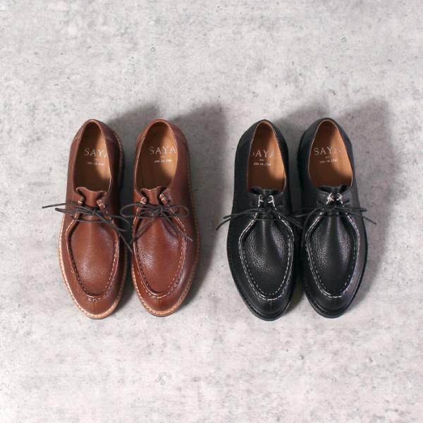 SAYA サヤ ラボキゴシ 靴 革靴 レディース 51058 日本製 厚底 本革 黒 ブラック ブラウン チロリアンシューズ タンクソール