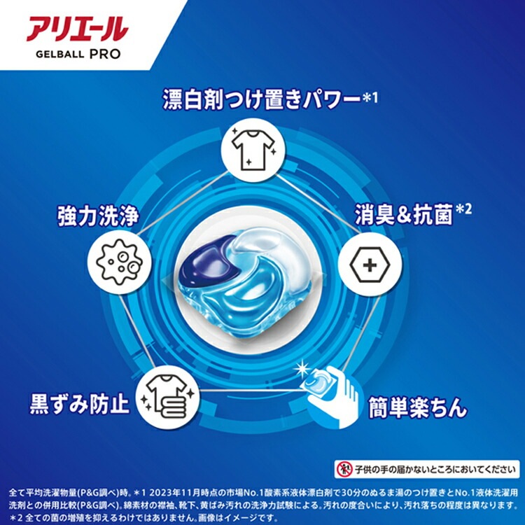 【2個セット】洗剤 洗濯洗剤 衣料用洗剤 アリエール ジェルボールプロ つめかえ メガジャンボサイズ 57個入 P&G