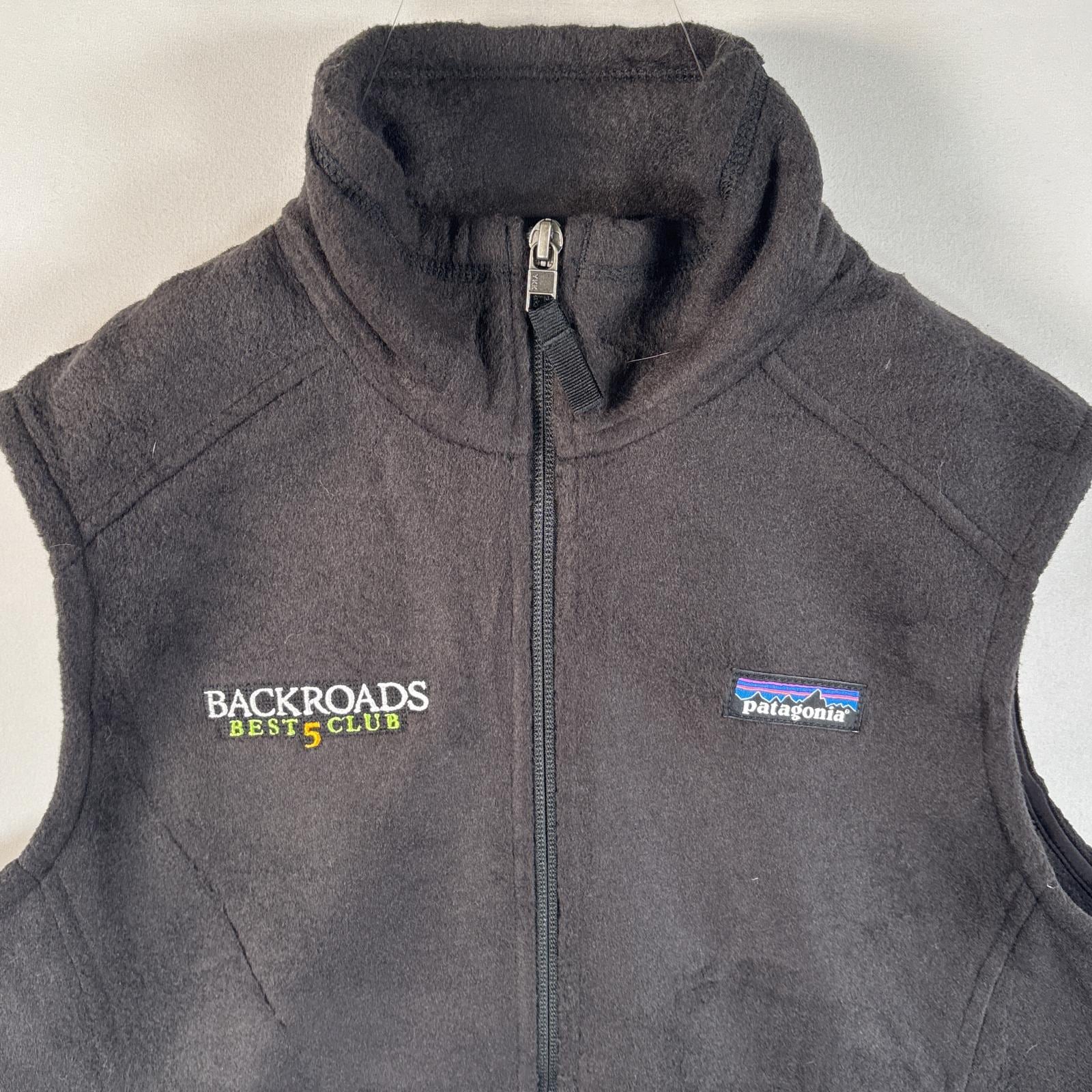 古着 フリースベスト シンチラ ワンポイントロゴ 企業ロゴ刺繍 フルジップ S ブラック レディース 古着 フリースベスト シンチラ ワンポイントロゴ 企業ロゴ刺繍 フルジップ S ブラック レディース