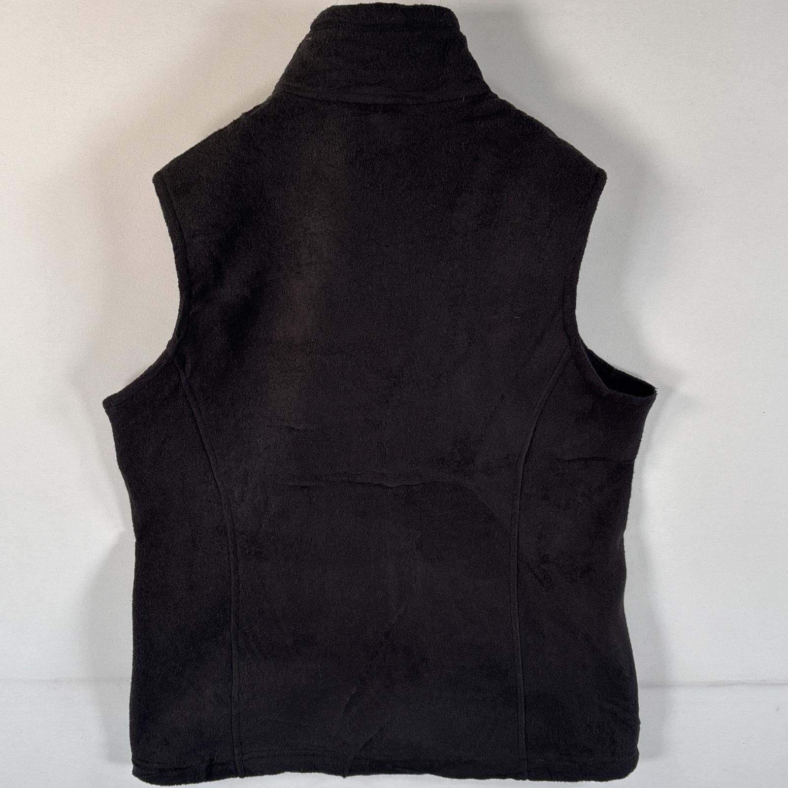 古着 フリースベスト シンチラ ワンポイントロゴ 企業ロゴ刺繍 フルジップ S ブラック レディース 古着 フリースベスト シンチラ ワンポイントロゴ 企業ロゴ刺繍 フルジップ S ブラック レディース