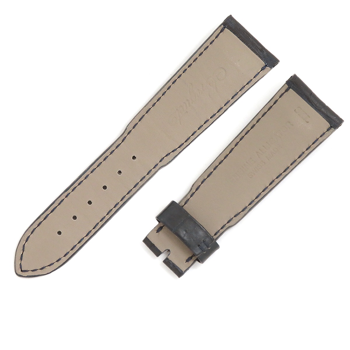 メンズ 未使用 純正 替え クロコ バンド ベルト ストラップ 23mm ネイビー 紺 メンズ 未使用 純正 替え クロコ バンド ベルト ストラップ 23mm ネイビー 紺