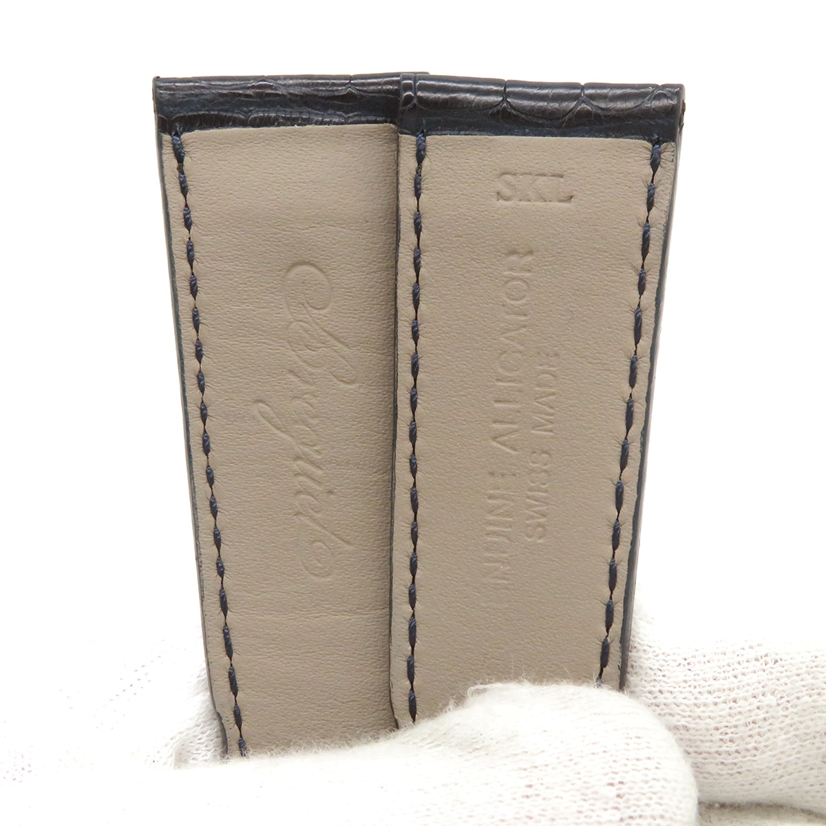 メンズ 未使用 純正 替え クロコ バンド ベルト ストラップ 23mm ネイビー 紺 メンズ 未使用 純正 替え クロコ バンド ベルト ストラップ 23mm ネイビー 紺