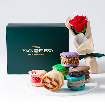 Qoo10] MACAPRESSO 【ギフト】花＆マカロン TOP6 人気ト : 食品