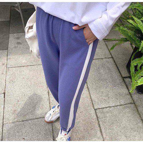 パンツ レディースパンツ レディース フルレングス カジュアルパンツ ラインパンツ 裾ゴム ハイウエスト ウエストゴム スポーティー カジュアル 楽ちん 運動 ランニングパンツ ヨガパンツ 体操 ジム