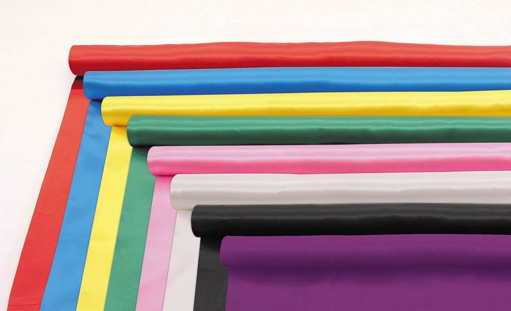 （まとめ買い）サテン布地 赤 4m切売 14180 [x3セット]