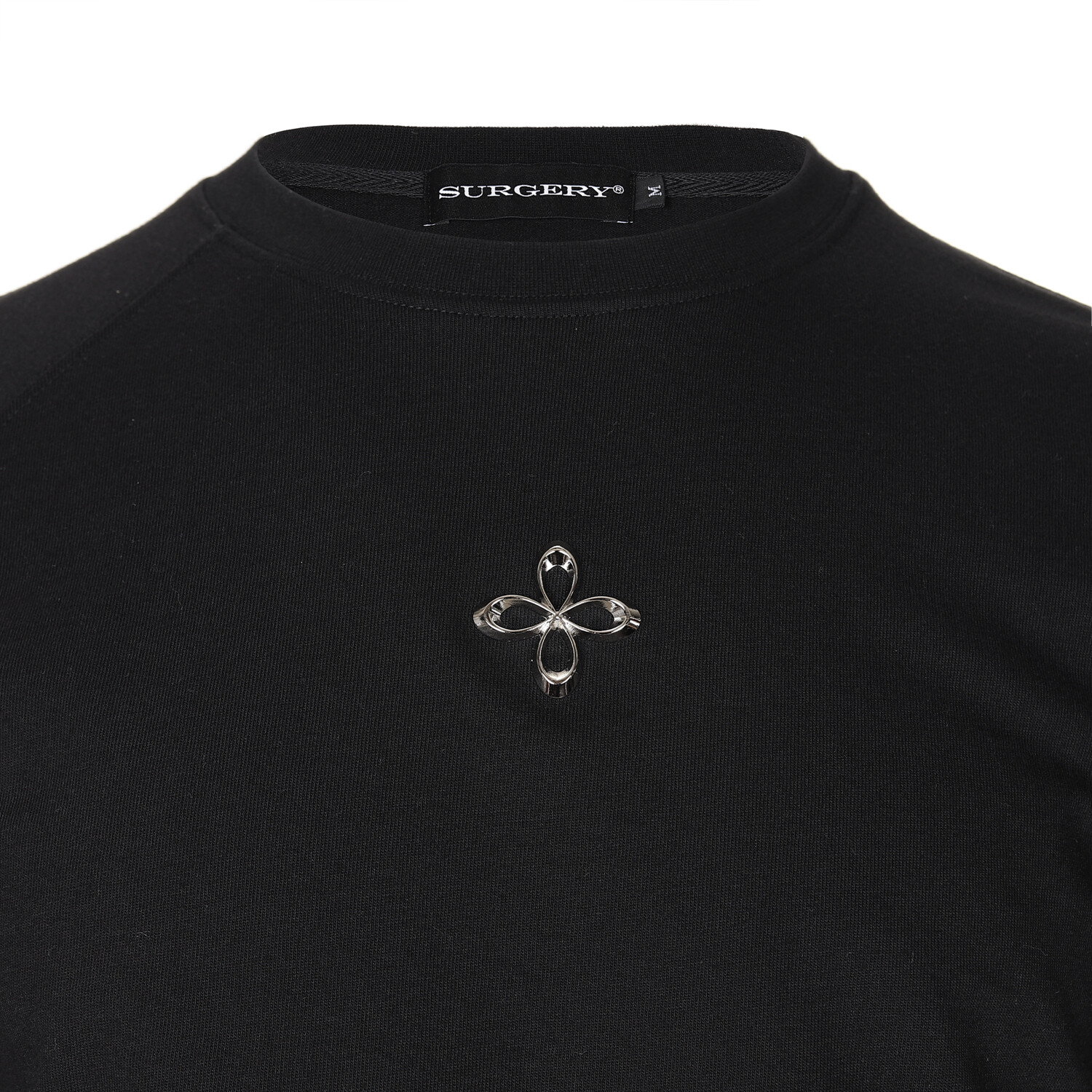 【SURGERY】unbalance l clover logo slim T-shirts 'black' SURGERY】 SURGERY UNBALANCE METAL CLOVER LOGO SLIM T-SHIRTS