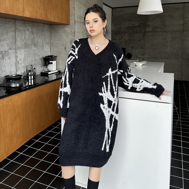 【J.Fashion】 ロングニット おしゃれ 個性的なデザイン ニットワンピース vネック レディース ロングセーター メガ割 【J.Fashion】 ロングニット おしゃれ 個性的なデザイン ニットワンピース vネック レディース ロングセーター メガ割