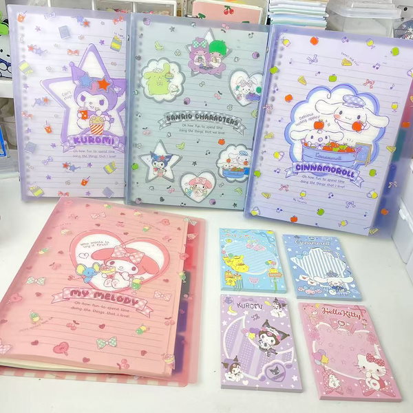 【美品】Sanrio ハローキティ　バインダー　ルーズリーフ　クリップ　セット 美品】Sanrio ハローキティ バインダー ルーズリーフ クリップ セット
