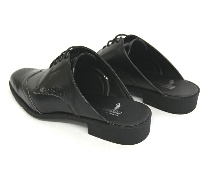 UN SNOBBISH ビジネスサンダル シューズ 紳士 ウィングチップタイプ 靴ひもゴム 合成皮革